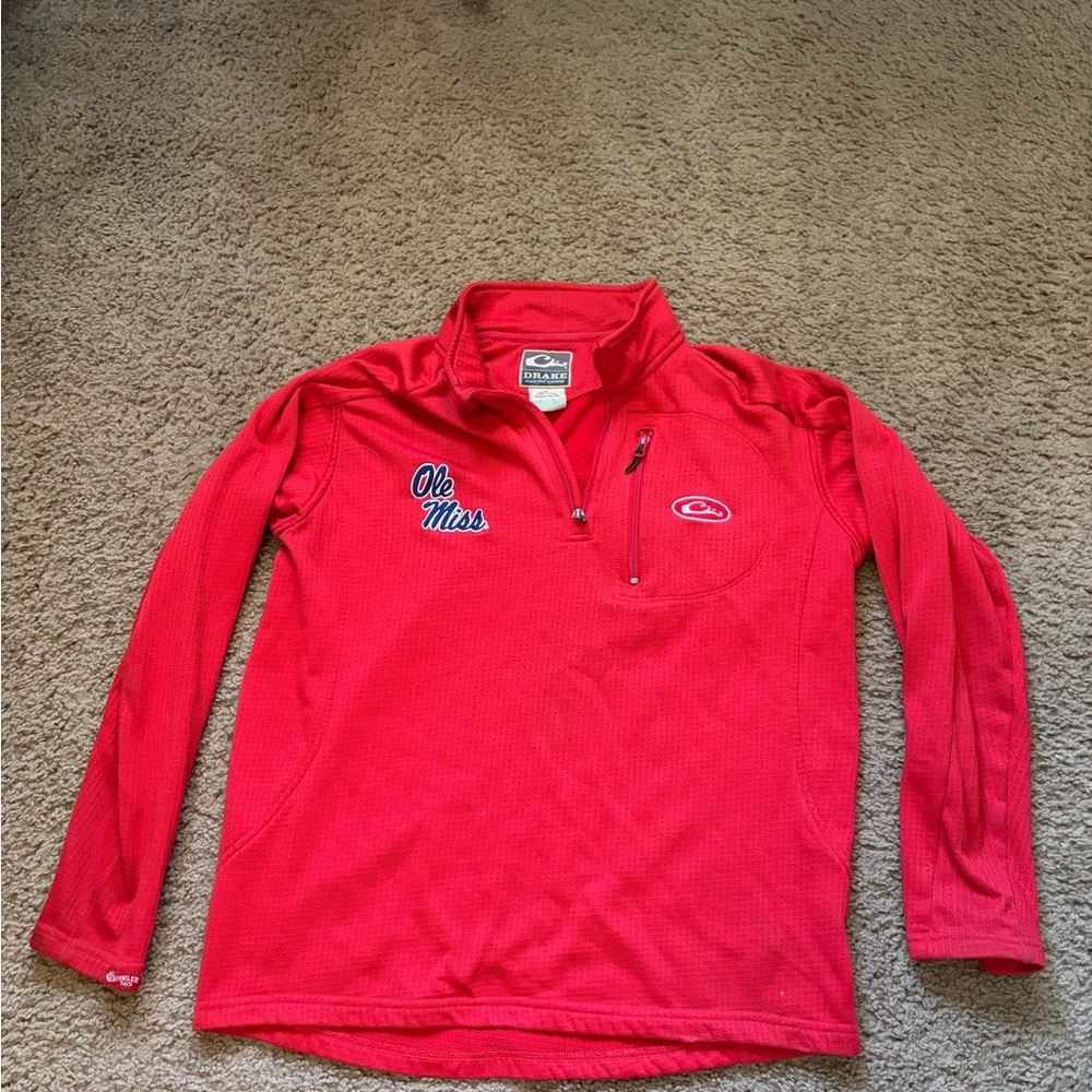 Drake Waterfowl Ole Miss Red Quarter zip